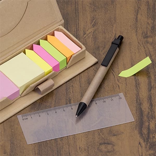 Bloco de Anotações com Post-it e Caneta